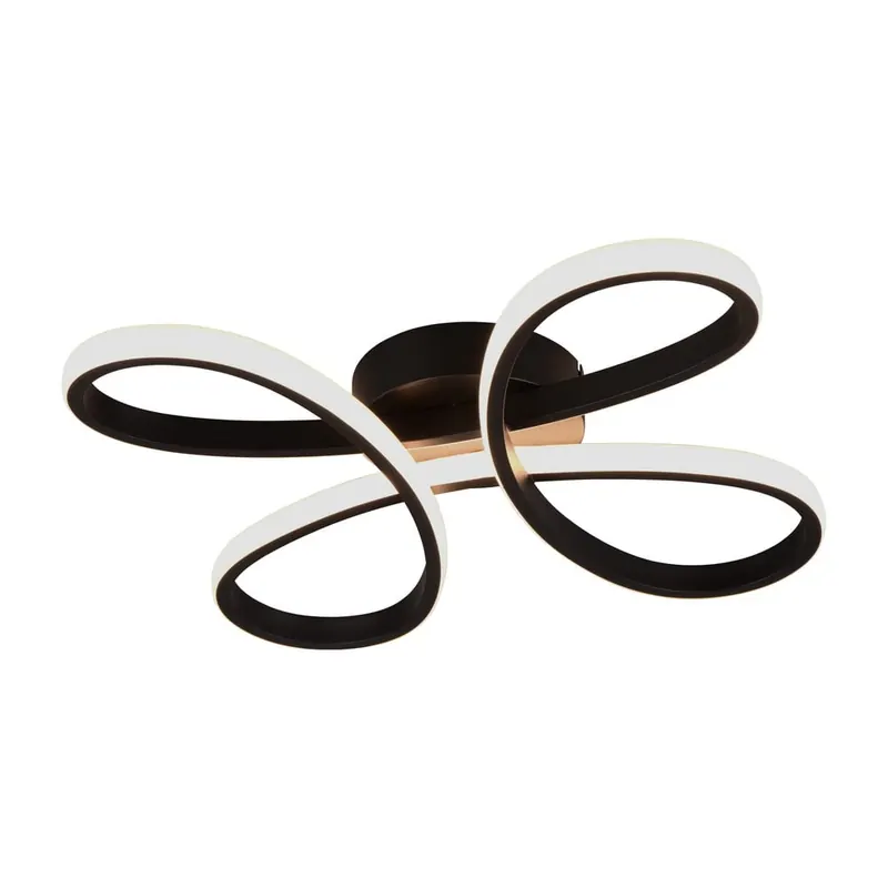 Czarna lampa sufitowa LED 40x40 cm Fly – Trio
