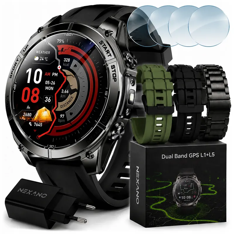 Inteligentné Hodinky Pánske Dual Gps Amoled Mapy Vodotesné Hodinky IP69K Asistent Ai