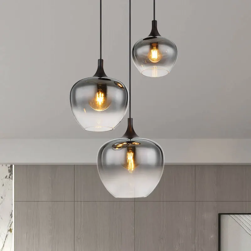 Lampa wisząca Maxy, Ø 48 cm, dymny szary, szkło, 3-punktowa.