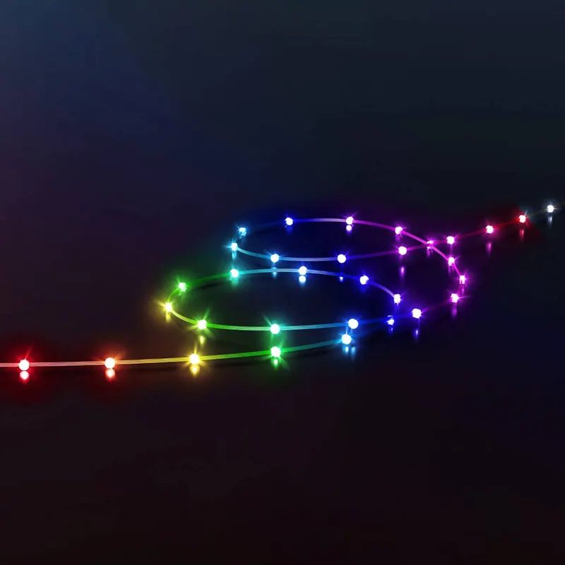 Łańcuch świetlny LED RGB Twinkly Dots, przezroczysty, IP44, 10m