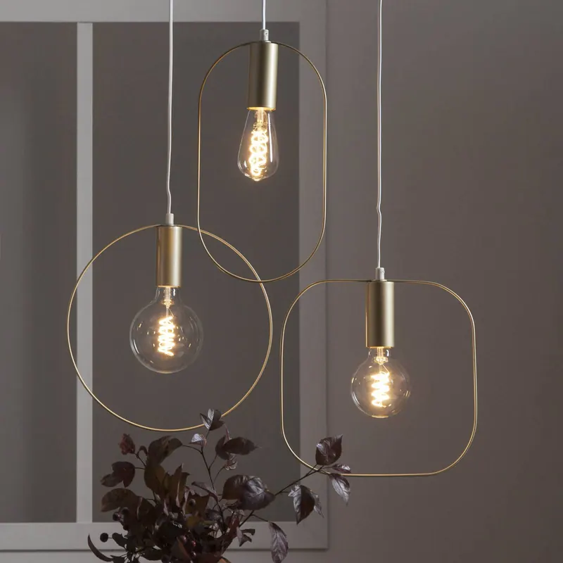 Dekoracyjna lampa wisząca Shape z Ringiem, złota