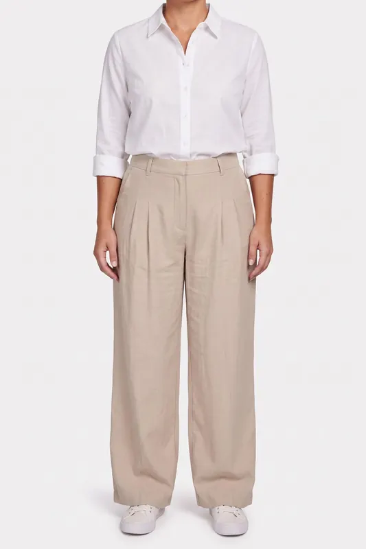 BA&SH Wide Trousers Beige Maat: 38 | Wijde Broeken Outlet | Dames | Beige