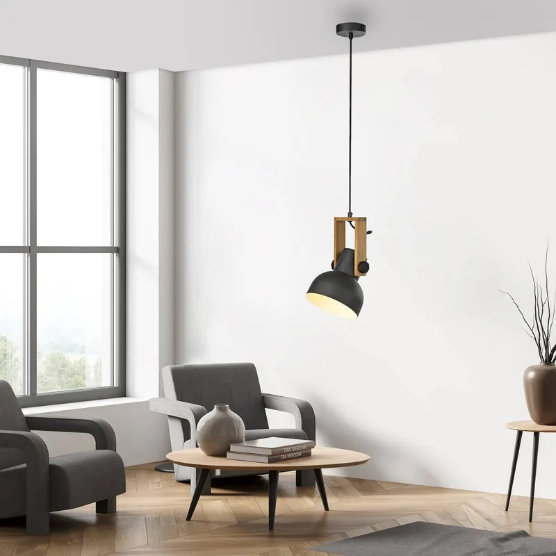 JUST LIGHT. Lampa wisząca Cup 2.0, Ø16cm, 1-punktowa, czarna
