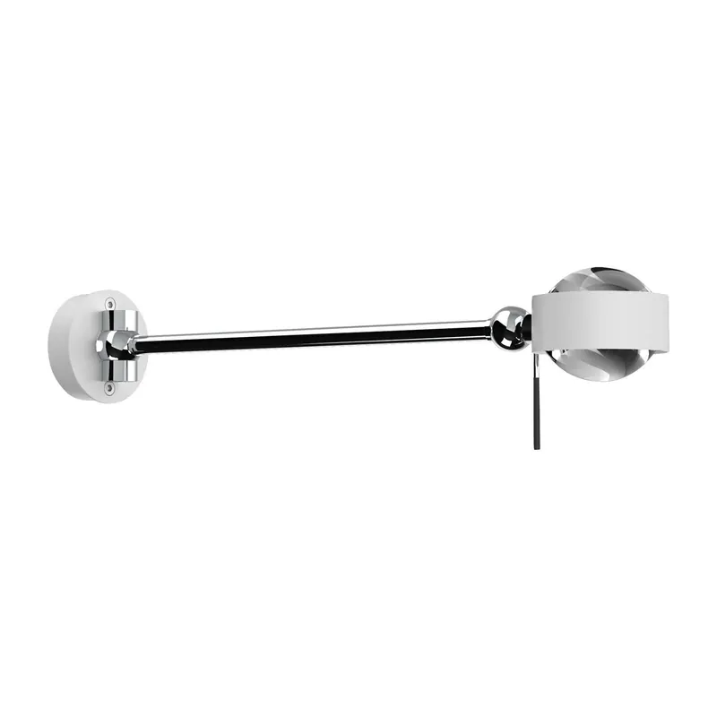 Puk Mini Hotel LED, 30 cm, przezroczyste soczewki, biały/chrom