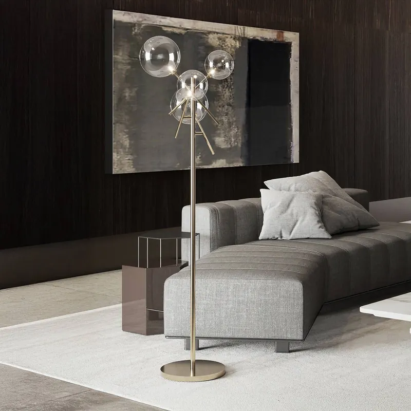 Lampa podłogowa IDEAL LUX Equinoxe, chrom/szary dymny, wysokość 166 cm