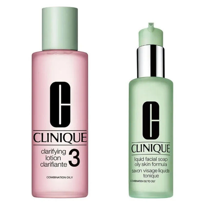 Clinique Zestaw Clarifying Lotion 3 + Płynne mydło do twarzy o konsystencji tłustej
