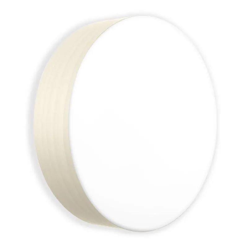 Kinkiet LED LZF Gea, kolor kości słoniowej, Ø 42 cm, drewno