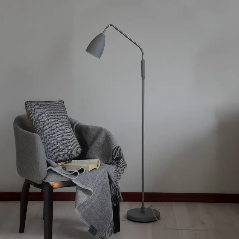 Markslöjd Lampa stojąca LED Patro, szara, metalowa, ściemniana