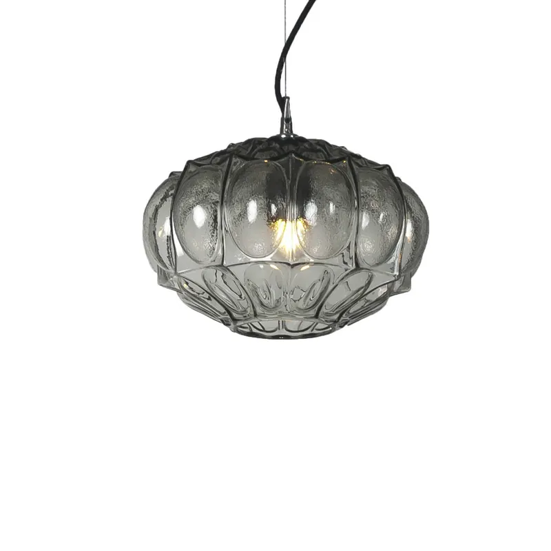 Lampa wisząca Karman Ginger, dymny szary, wysokość 20 cm, szkło, E27