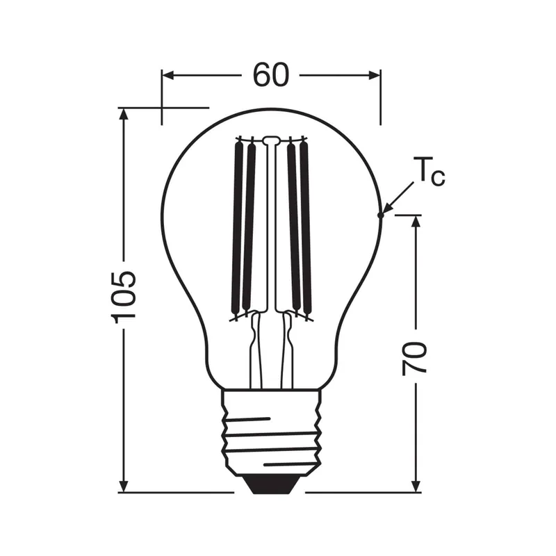 OSRAM żarówka LED E27 5W żarnik 4000K 1055lm 2-pak