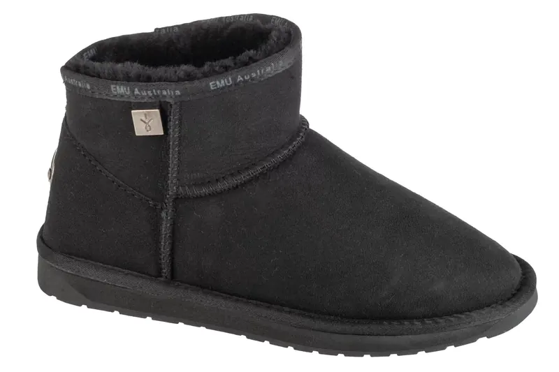 EMU Australia Platinum Slim Darling WP11875-BLAK, Damskie, Czarne, buty zimowe, skóra zamszowa, rozmiar: 36
