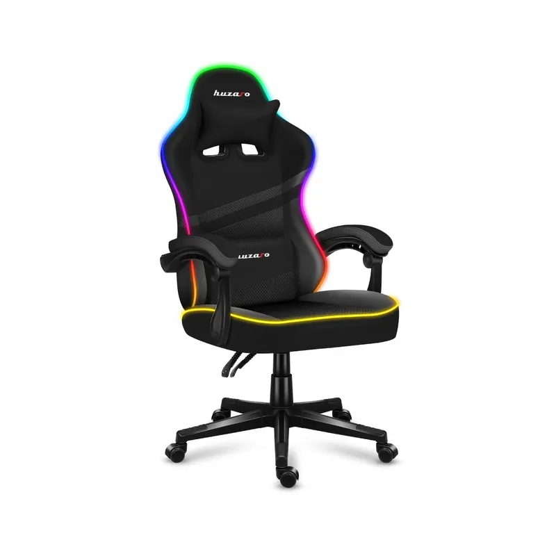 Herná stolička Huzaro Ergonomická stolička Force 4.4 Rgb osvetlenie Čierna