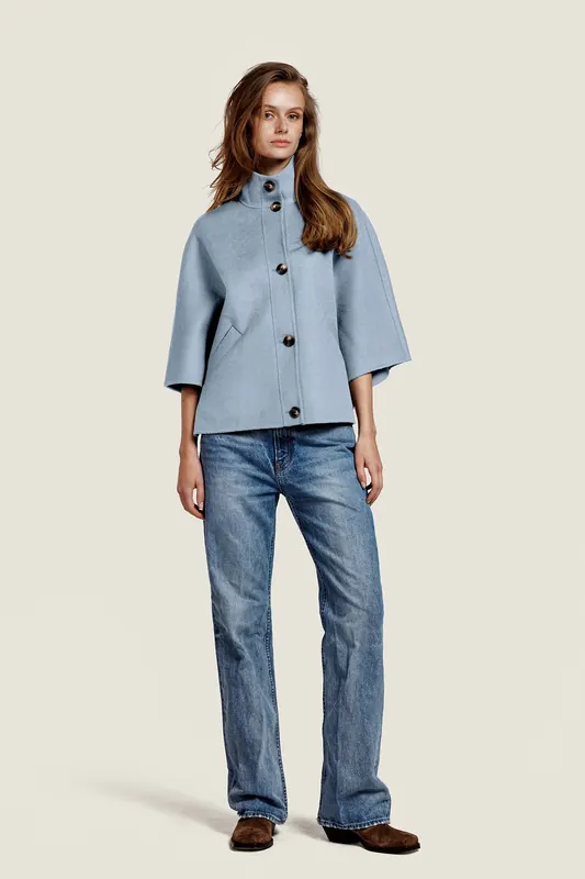 ALTER EGO Liv Wool Jacket Grey Blue Maat: XS | Poncho's Outlet | Dames | Blauw