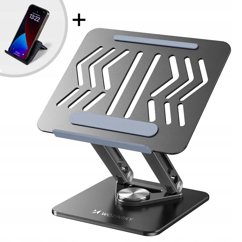 Zestaw Podstawka pod laptopa aluminiowa 360 podstawka do smartfona czar