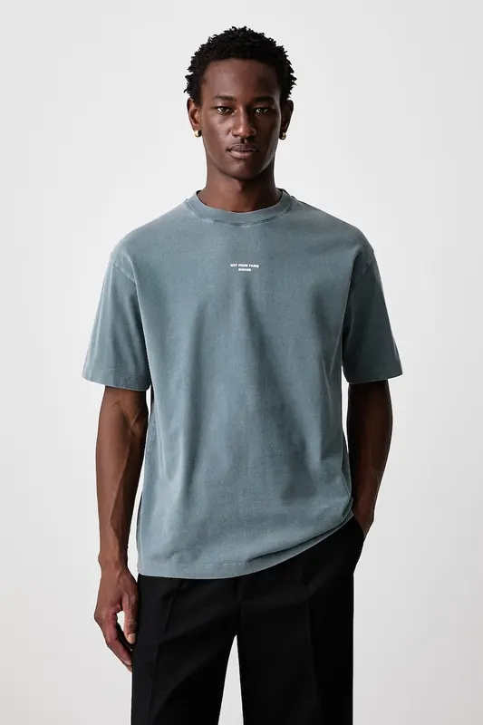 Drôle de Monsieur T-shirt oversize męski bawełniany Classic Slogan