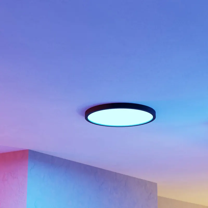 EGLO connect Oprawa natynkowa LED Fueva 6-Z, czarna, Ø38cm
