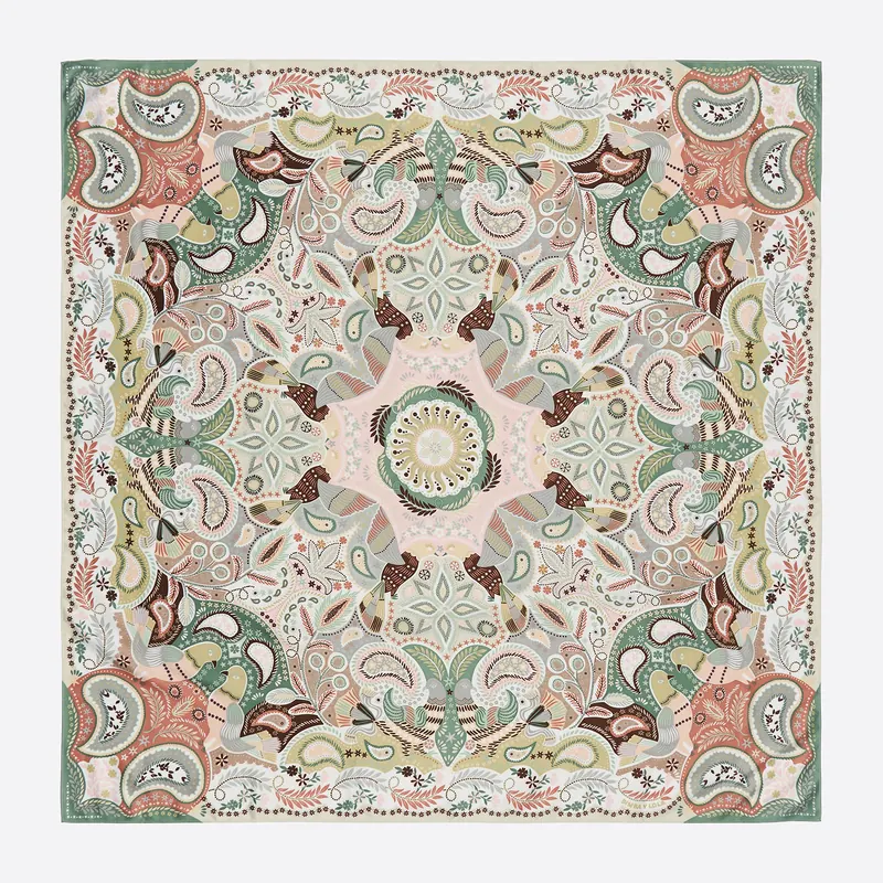 Chusta paisley kalejdoskop szara