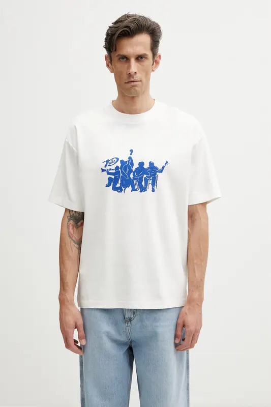 Drôle de Monsieur T-shirt męski bawełniany Musiciens