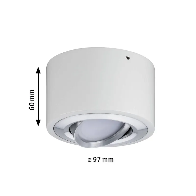 Lampa sufitowa LED Paulmann Argun, biała, Ø 10 cm, metal