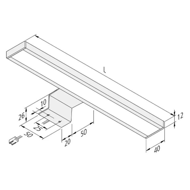Oprawa meblowa LED natynkowa Lugano 4000K, 60 cm