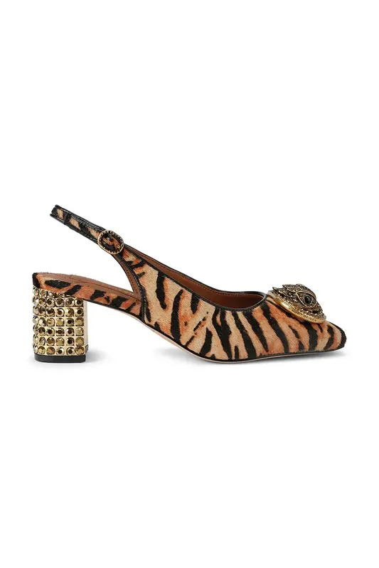 Kurt Geiger London czółenka z odkrytą piętą skórzane Chelsea Block Slingback