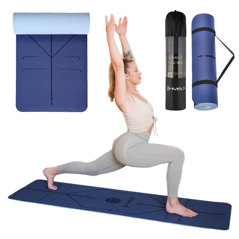 HMS mata fitness do ćwiczeń jogi YM10 granatowa (one size)