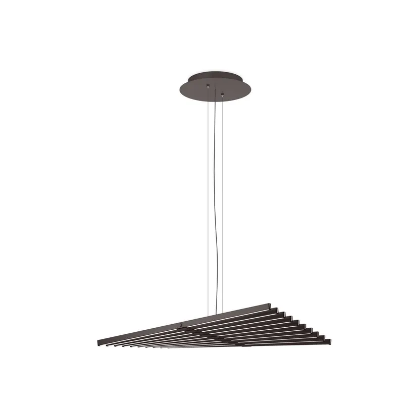 Żyrandol LED Vibia RHYTHM, szaro-brązowy, 87 x 63 cm 927 ściemniany