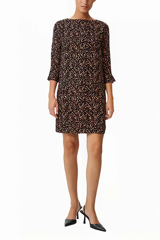 Comma  Dresses Grey/black Maat: 38 | Mini Jurken Outlet | Dames | Bruin