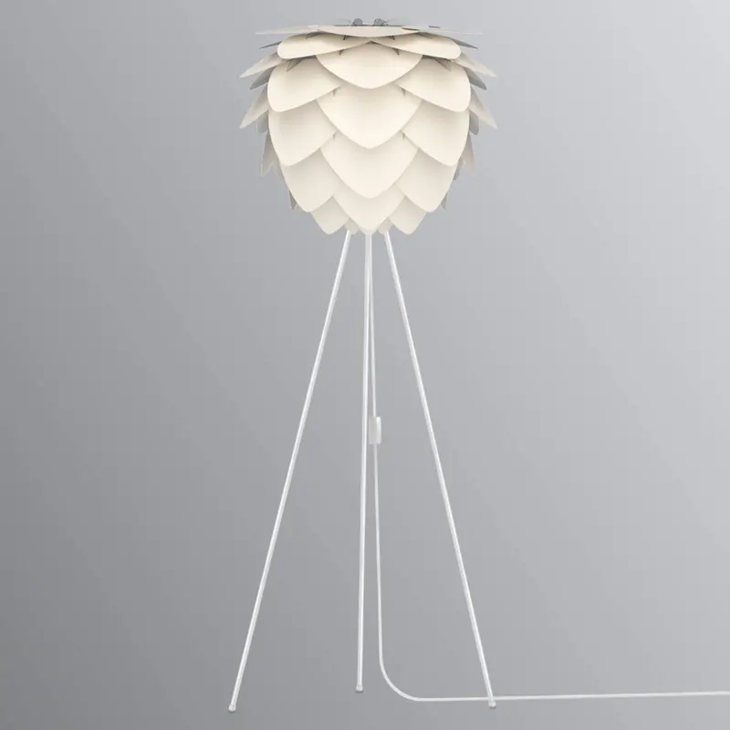 Lampa stojąca Aluvia, biała, macica perłowa