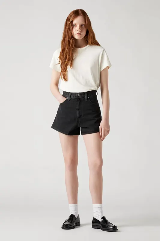Levi's High Waisted Mom Shorts Maat: W25 | Korte Broeken Outlet | Dames | Zwart
