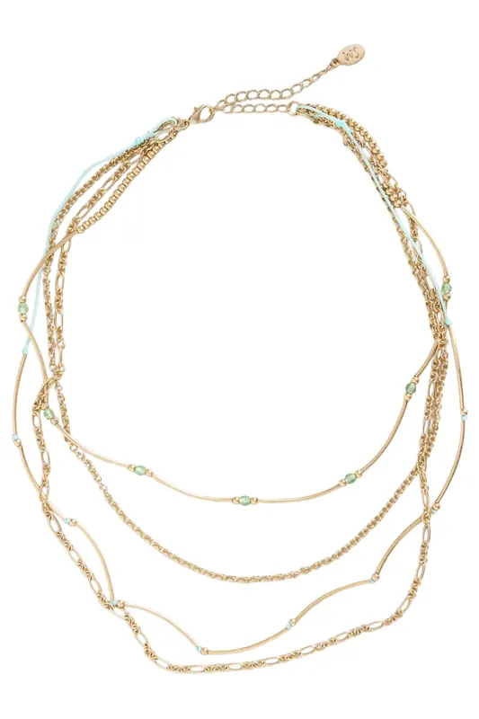 White Stuff Blossom Multi Layer Necklace Gold Tone Metallic Maat: OS | Kettingen Outlet | Dames | Goud