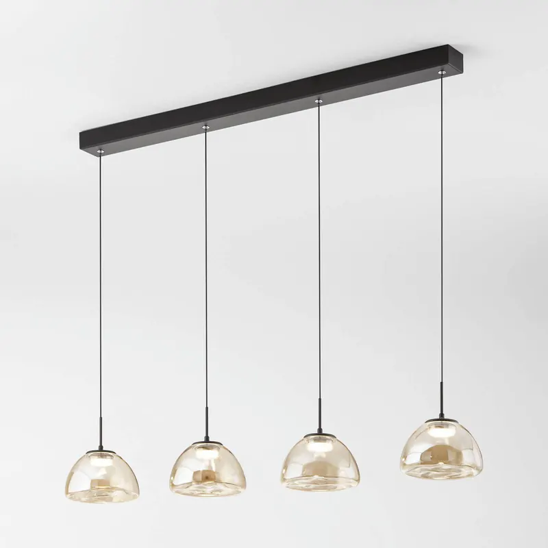 Lampa wisząca Lucille LED, 4-punktowa, kolor koniakowy, CCT