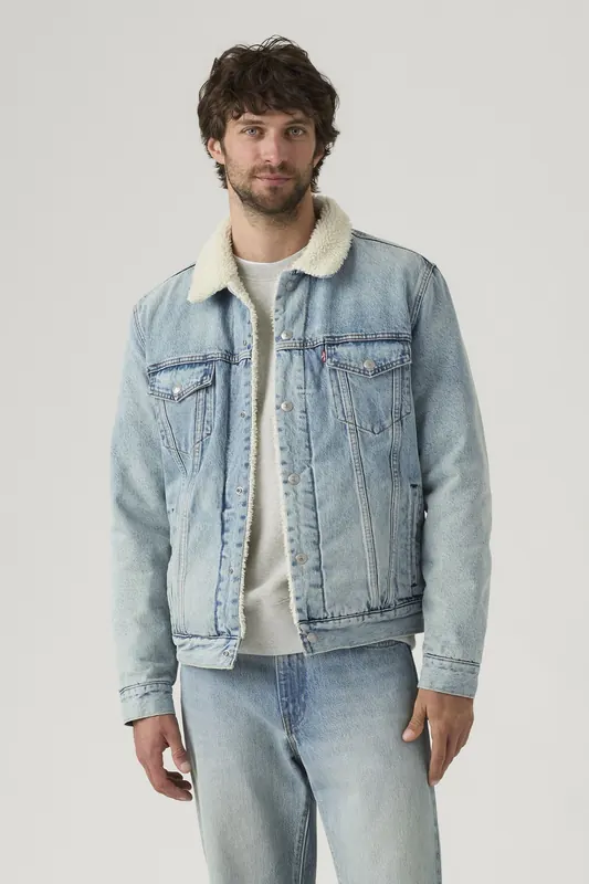 Levi's Type Iii Sherpa Trucker Jacket Maat: L | Spijkerjassen Outlet | Heren | Blauw
