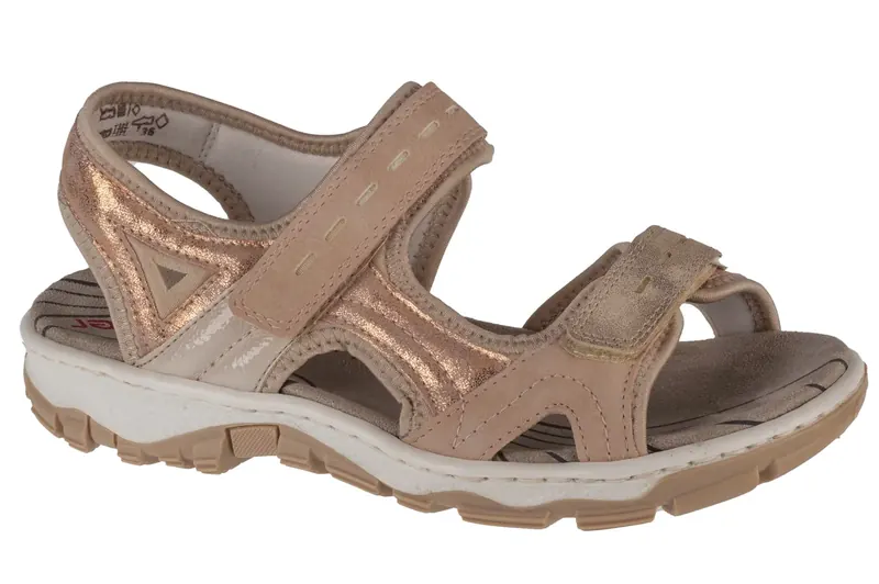 Rieker Sandals 68866-31, Damskie, Różowe, sandały, skóra syntetyczna, rozmiar: 37