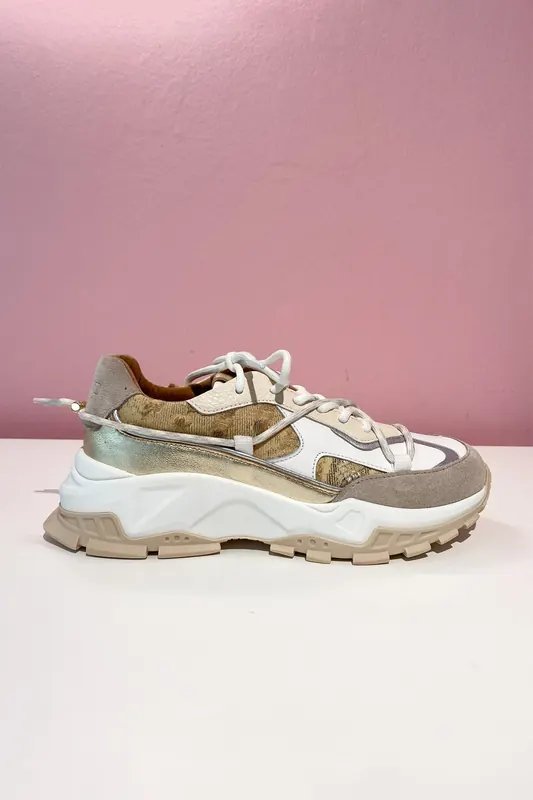 DWRS label Bonney Snake Sand / Champagne Maat: 42 | Sneakers Outlet | Dames | Wit