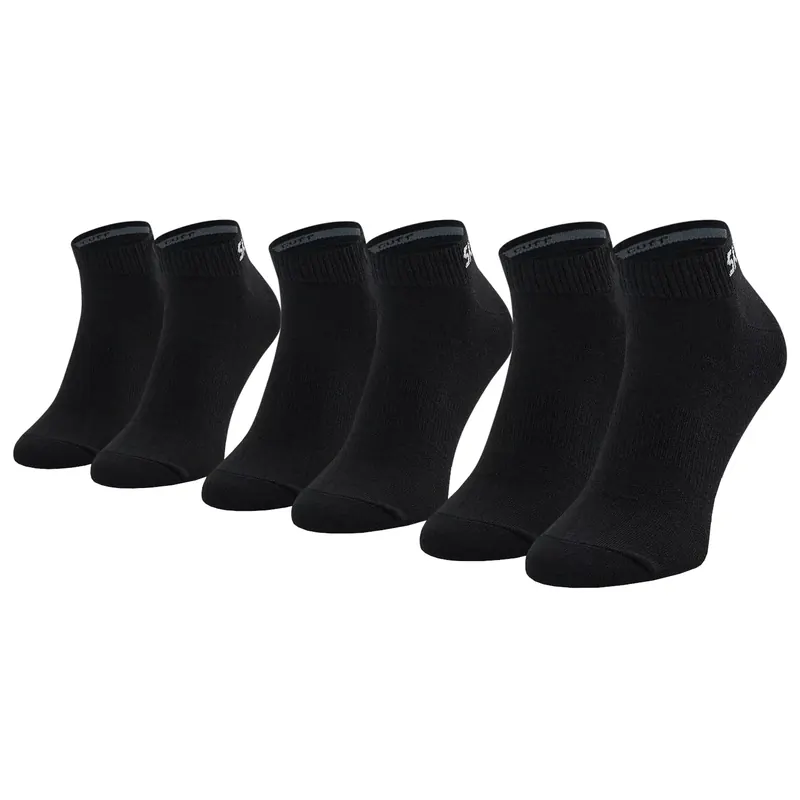 Skechers 3PPK Mesh Ventilation Socks SK43022-9999, Unisex, Czarne, skarpetki, bawełna, rozmiar: 35-38