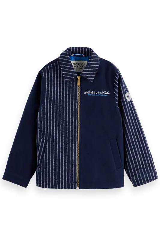 Scotch & Soda Boy In-between Coach Zip Jacket Navy Maat: 8 | Jassen Outlet | kids | Blauw
