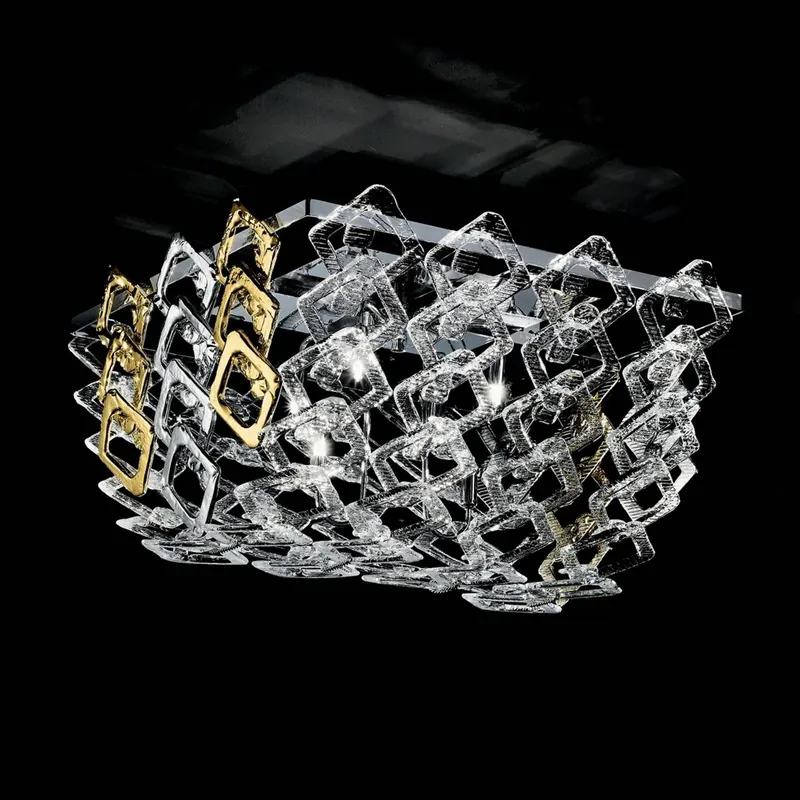 Lampa sufitowa ze szkła z Murano Quadrus