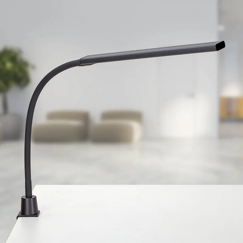 Lampa z klipsem LED MAULpirro, czarna, 37 cm, ściemniana