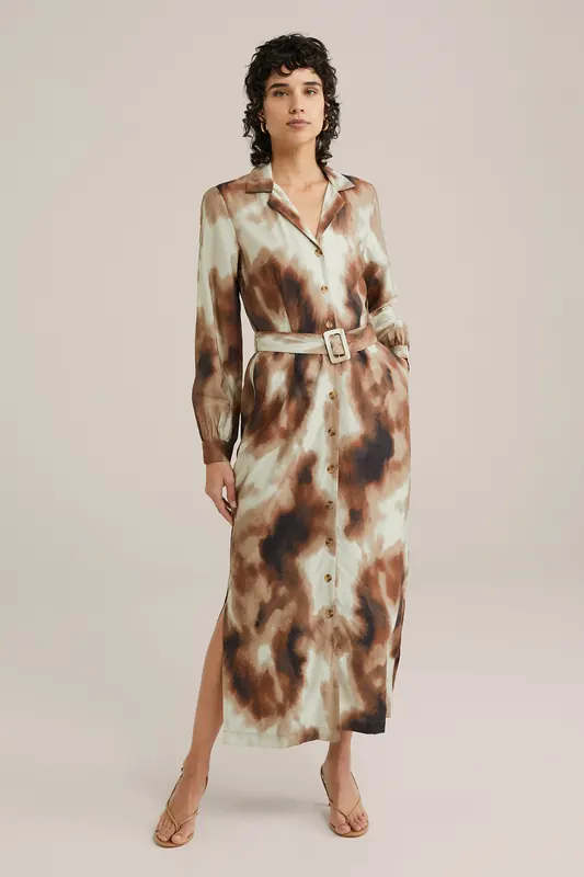 We Fashion Dress Mid Length Brown Maat: S | Midi Jurken Outlet | Dames | Bruin
