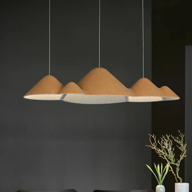 LOOM DESIGN żyrandol LED Panorama, żółta/szara filcowa 106 cm