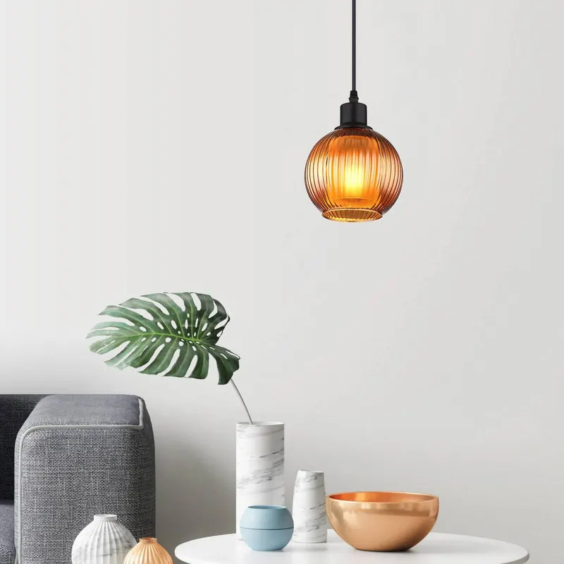 Lampa wisząca Zumba, kolor brązowy, Ø 15 cm, szkło
