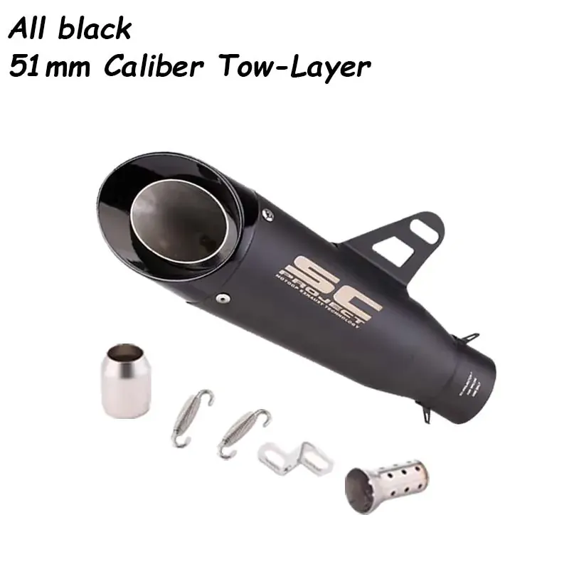Uniwersalny wydech motocyklowy 51mm 60mm z tłumikiem DB do Honda YZF R6 R3 R25 MT07 MT09 Z400 Z900 Z650 MT03 Du