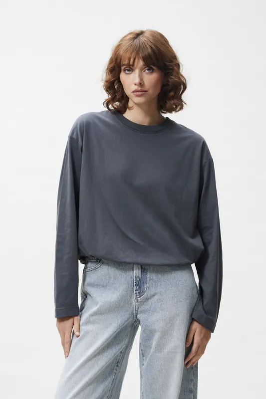 Catwalk Junkie Tuck In Long Sleeve Carbon Maat: 42 | Longsleeves Outlet | Dames | Grijs