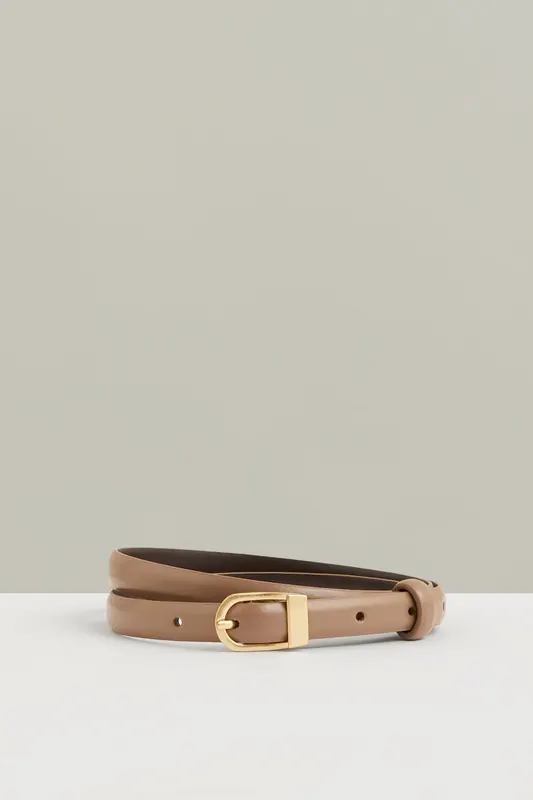 Reiss Mini Buckle Belt Taupe Maat: L | Riemen Outlet | Dames | Beige