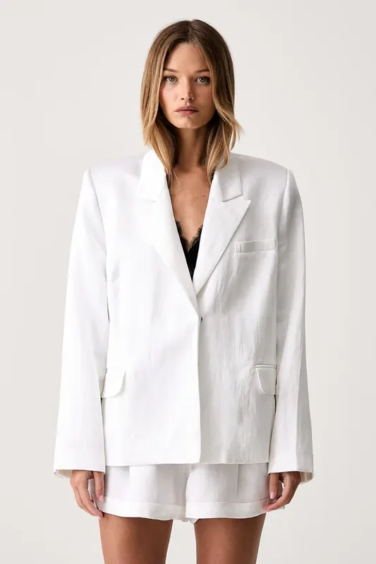 Le Privé marynarka damska z wiskozą FRANCOISE BLAZER BLANC