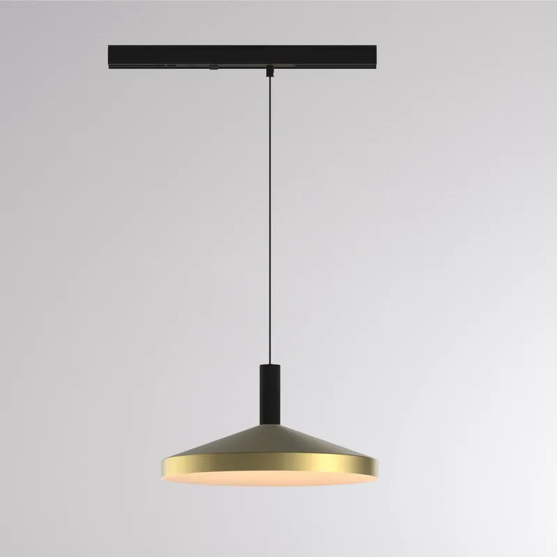 Lampa wisząca na szynie LED LORA III, mosiężna, Ø 36 cm, 40°, CCT, 3-fazowa