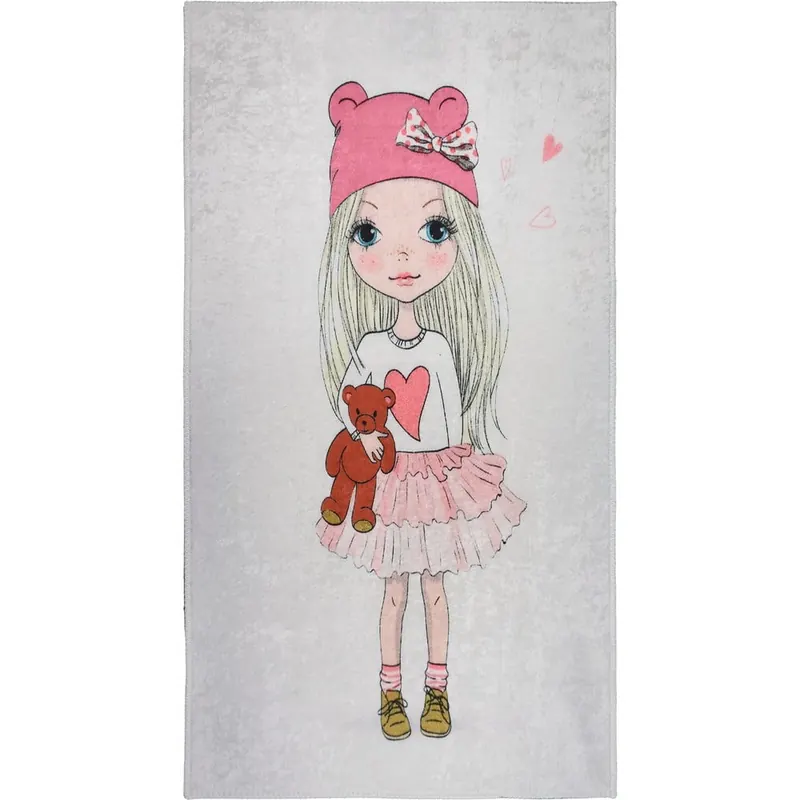 Dywan dziecięcy odpowiedni do prania 80x120 cm Cute Girl and the Bear – Vitaus