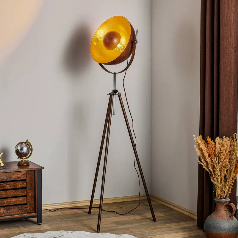 Rdzawa trójnożna lampa stojąca Xirena I