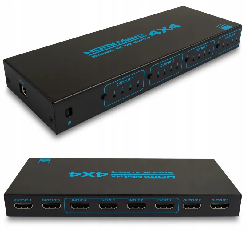 Matrix Hdmi 4x4 Prepínač Rozdelovač Hdcp Diaľkový Ovládač Full Hd